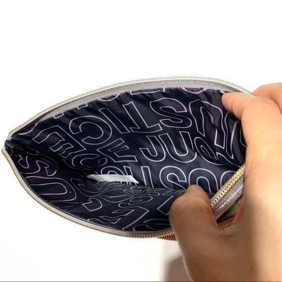 Justice gray, gold make-up pouch/envelope - Picture 6 of 7